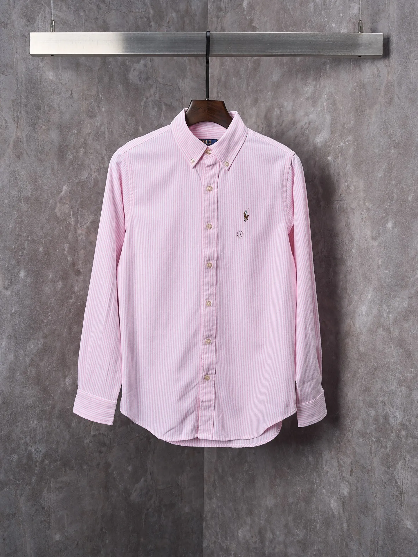 P340 Actual hanging auction】Ralph Lauren/Ralph Lauren couples must-have vertical striped pony embroidered cotton long-sleeved shirt [Ready stock] XS S M L XL